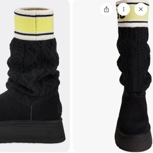 UGG Women's Black Knit Winter Boots